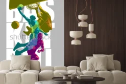 Fototapeta: Koszykarski wzór z napisem