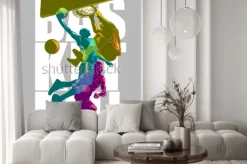 Fototapeta: Koszykarski wzór z napisem