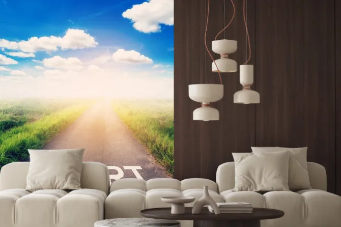 Fototapeta: Kraj drogowego rozmazany start dla koncepcji biznesowej.