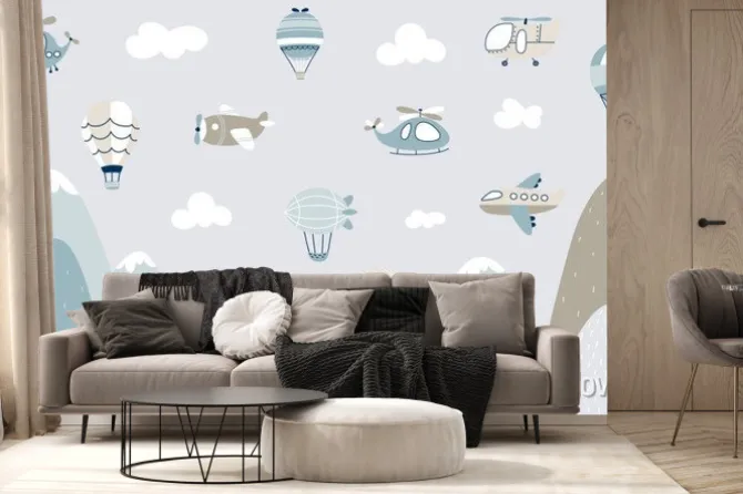 Fototapeta: Krajobraz dla dzieci w stylu skandynawskim