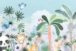 Fototapeta: Krajobraz dżungli ze zwierzętami dla dzieci