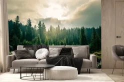 Fototapeta: Krajobraz górski z drzewami