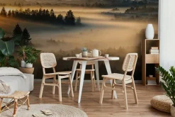 Fototapeta: Krajobraz górski las o wschodzie słońca