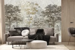 Fototapeta: Krajobraz lasu z drzewami na kamieniu