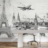 Fototapeta: Krajobraz miasta w stylu szkicu wieża eiffla