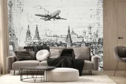 Fototapeta: Krajobraz miasta w stylu szkicu wieża eiffla