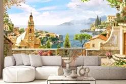 Fototapeta: Krajobraz morski we włoszech z architekturą