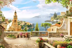 Fototapeta: Krajobraz morski we włoszech z architekturą