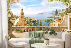 Fototapeta: Krajobraz morski we włoszech z architekturą