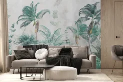 Fototapeta: Krajobraz tropikalna dżungla palmy liście eukaliptusa