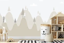 Fototapeta: Krajobraz wzgórz z iglastymi drzewami