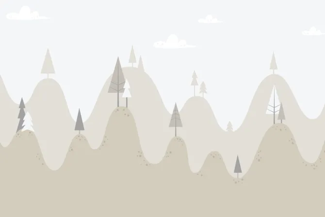 Fototapeta: Krajobraz wzgórz z iglastymi drzewami