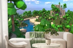 Fototapeta: Krajobraz z gry w stylu minecraft