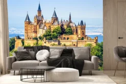 Fototapeta: Krajobraz z widokiem na gotycki zamek