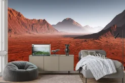 Fototapeta: Krajobraz zachodu słońca na marsie