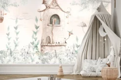 Fototapeta: Księżniczka w wieży w stylu akwareli