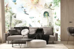 Fototapeta: Księżniczka w wieży zamkowej bajkowy krajobraz