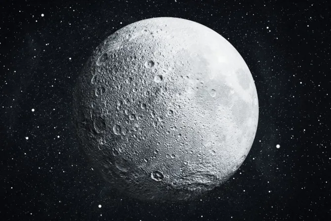 Fototapeta: Księżyc na tle gwiazd w nocy