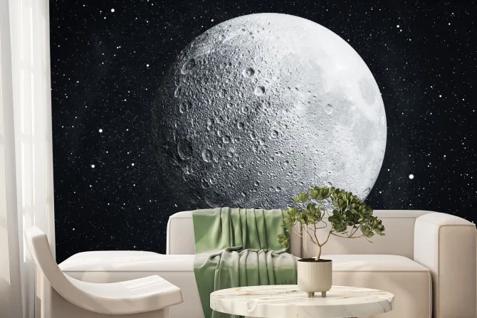 Fototapeta: Księżyc na tle gwiazd w nocy