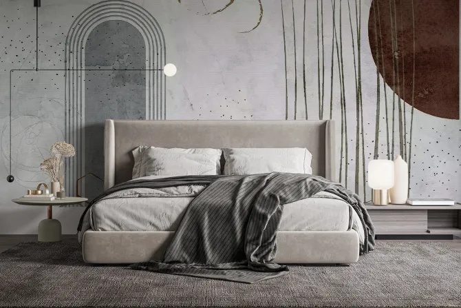 Fototapeta: Kształt łuków i okręgów na betonie