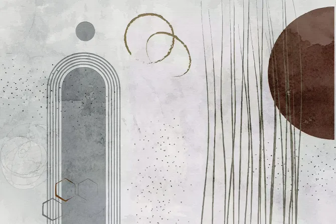 Fototapeta: Kształt łuków i okręgów na betonie