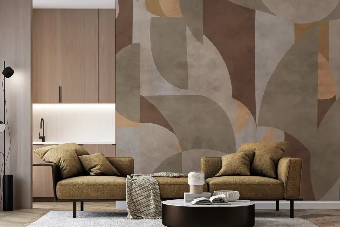 Fototapeta: Kształty geometryczne w nowoczesnym stylu z teksturą betonu