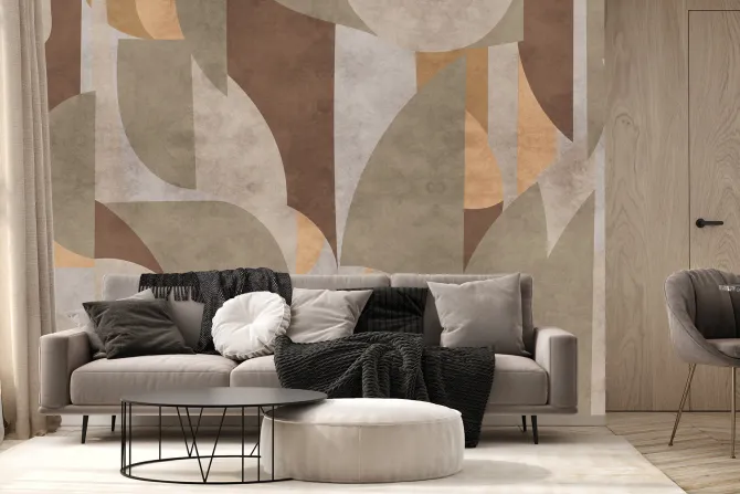 Fototapeta: Kształty geometryczne w nowoczesnym stylu z teksturą betonu