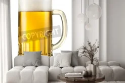 Fototapeta: Kubek piwa samodzielnie na białym tle ze ścieżką