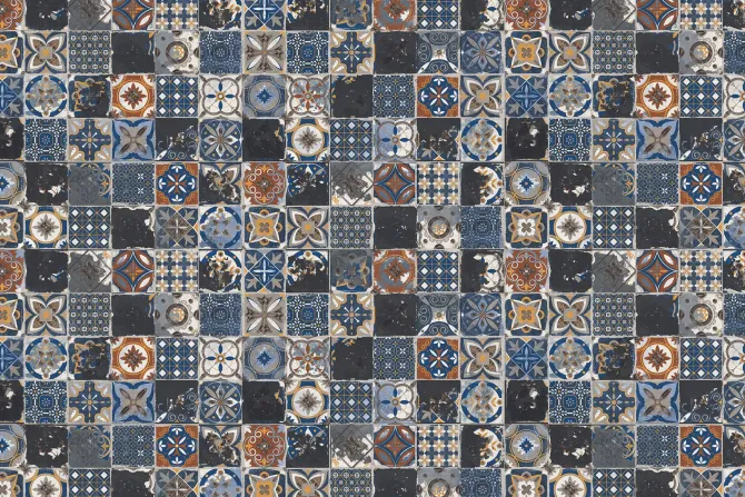 Fototapeta: Kwadratowe ornamentowe płytki