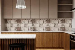 Fototapeta: Kwadratowe płytki z botanicznym motywem