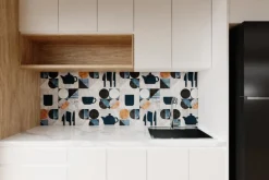 Fototapeta: Kwadratowe płytki z motywem klasycznych naczyń