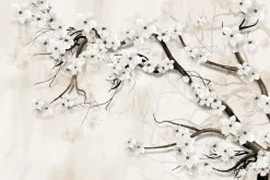 Fototapeta: Kwiat wiśni w 3d na jasnym tle