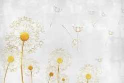 Fototapeta: Kwiaty dmuchawce na betonowym teksturowym tle abstrakcyjny minimalistyczny