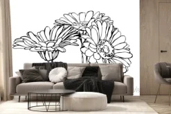 Fototapeta: Kwiaty gerbery, rysunek