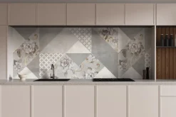 Fototapeta: Kwiaty i geometryczna mozaika