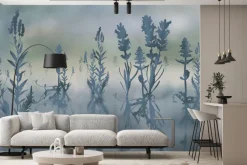 Fototapeta: Kwiaty lawendy w mglistym krajobrazie ilustracja