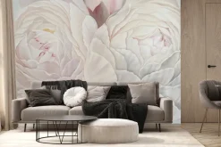 Fototapeta: Kwiaty piwonii w delikatnych kolorach różu