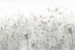 Fototapeta: Kwiaty polne i dmuchawce botaniczny motyw roślinny w odcieniach