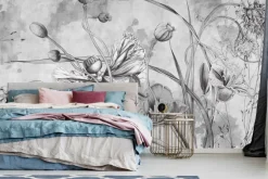 Fototapeta: Kwiaty polne w monochromatycznych barwach