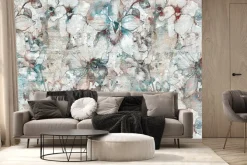 Fototapeta: Kwiaty storczyka w akwarelowej scenerii