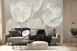 Fototapeta: Kwiaty tulipanów w delikatnej scenerii