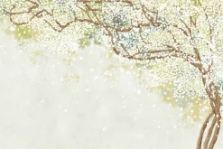 Fototapeta: Kwitnące drzewo z białymi kwiatami