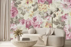 Fototapeta: Kwitnące różowe i żółte kwiaty piwonii