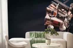 Fototapeta: Lady justice. statue of justice in library