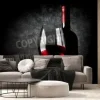 Fototapeta: Lampka czerwonego wina na czarnym tle