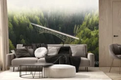 Fototapeta: Landscape photo with bridge and forest