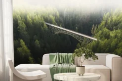 Fototapeta: Landscape photo with bridge and forest