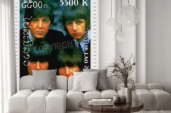 Fototapeta: Laos - około 2000 stempel drukowane w laosie pokazuje beatles