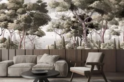 Fototapeta: Las z bujną roślinnością z krzewami