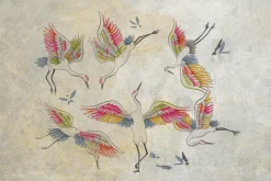 Fototapeta: Latające ptaki żurawie na betonie